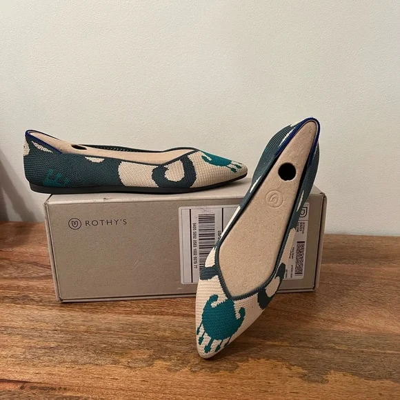 Rothy’s Moroccan Green Point Flat- NIB - Size 7.5 - Picture 5 of 11